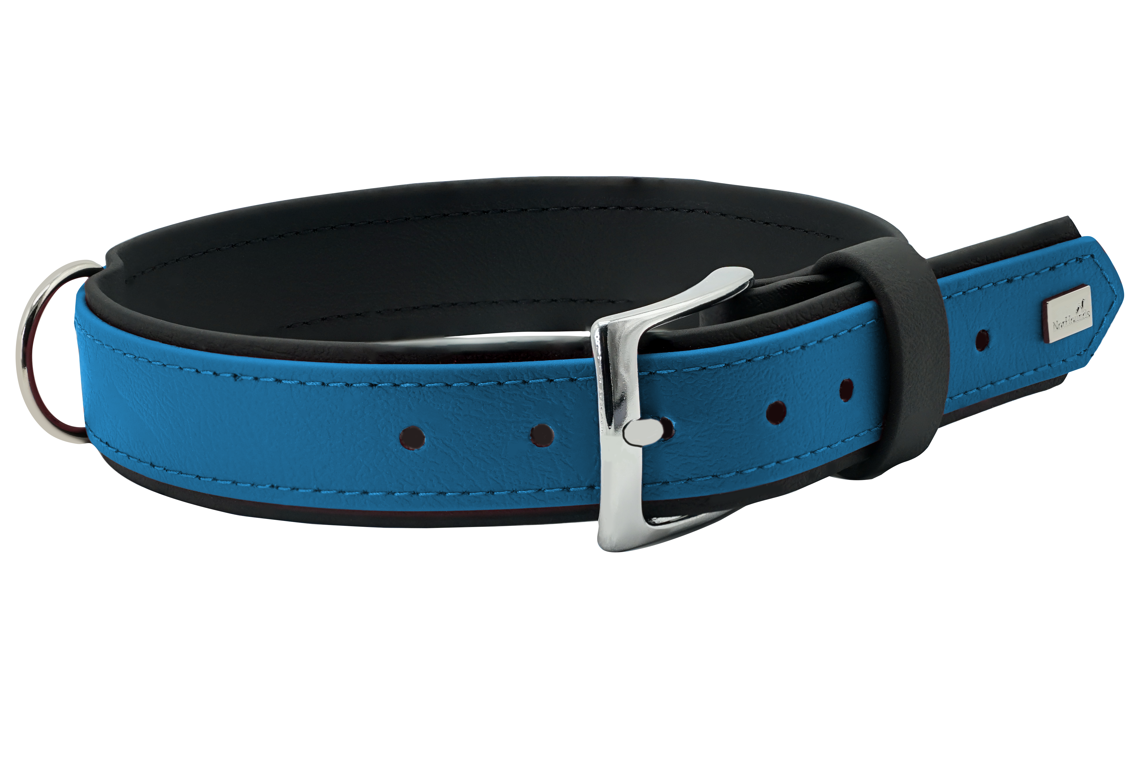 Navy blue shop leather dog collar